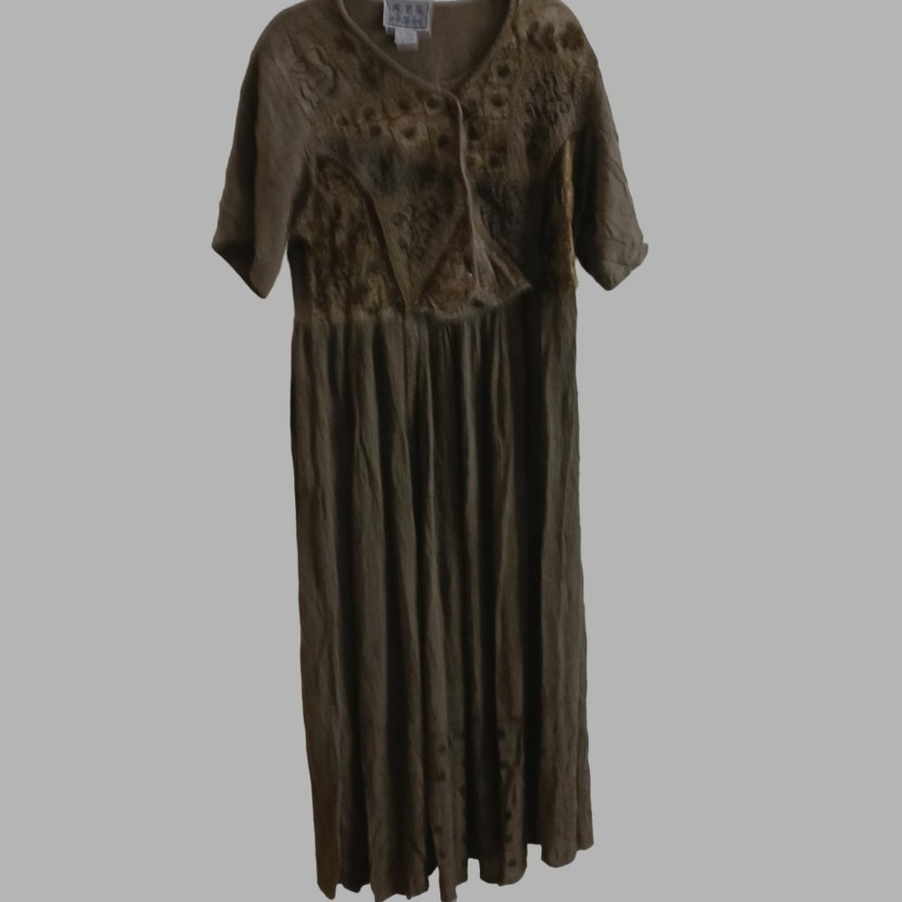 M.P.H. dress, green.  Vintage.  Size large